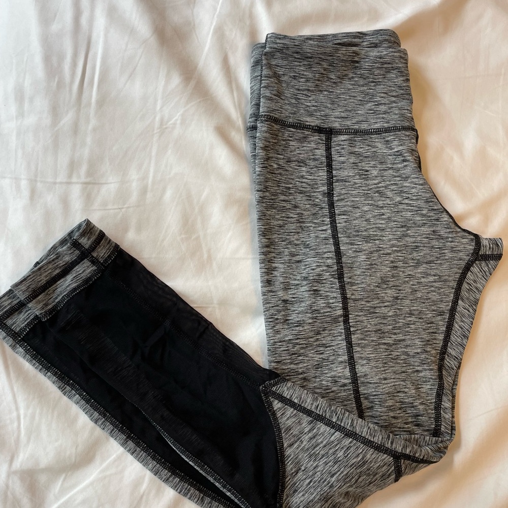 Spacedye gray with mesh workout leggings